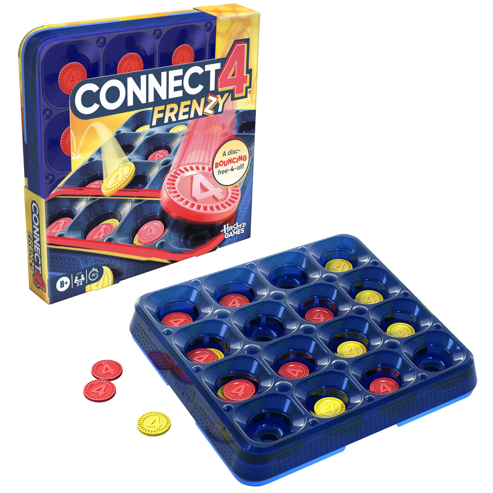 Connect 4 Frenzy Game | Bounce Discs 4 The Win | Family Party Games for Kids, Teens, and Adults | Ages 8+ | 2 to 6 Players | 10 Mins. | Portable Games - Image 13