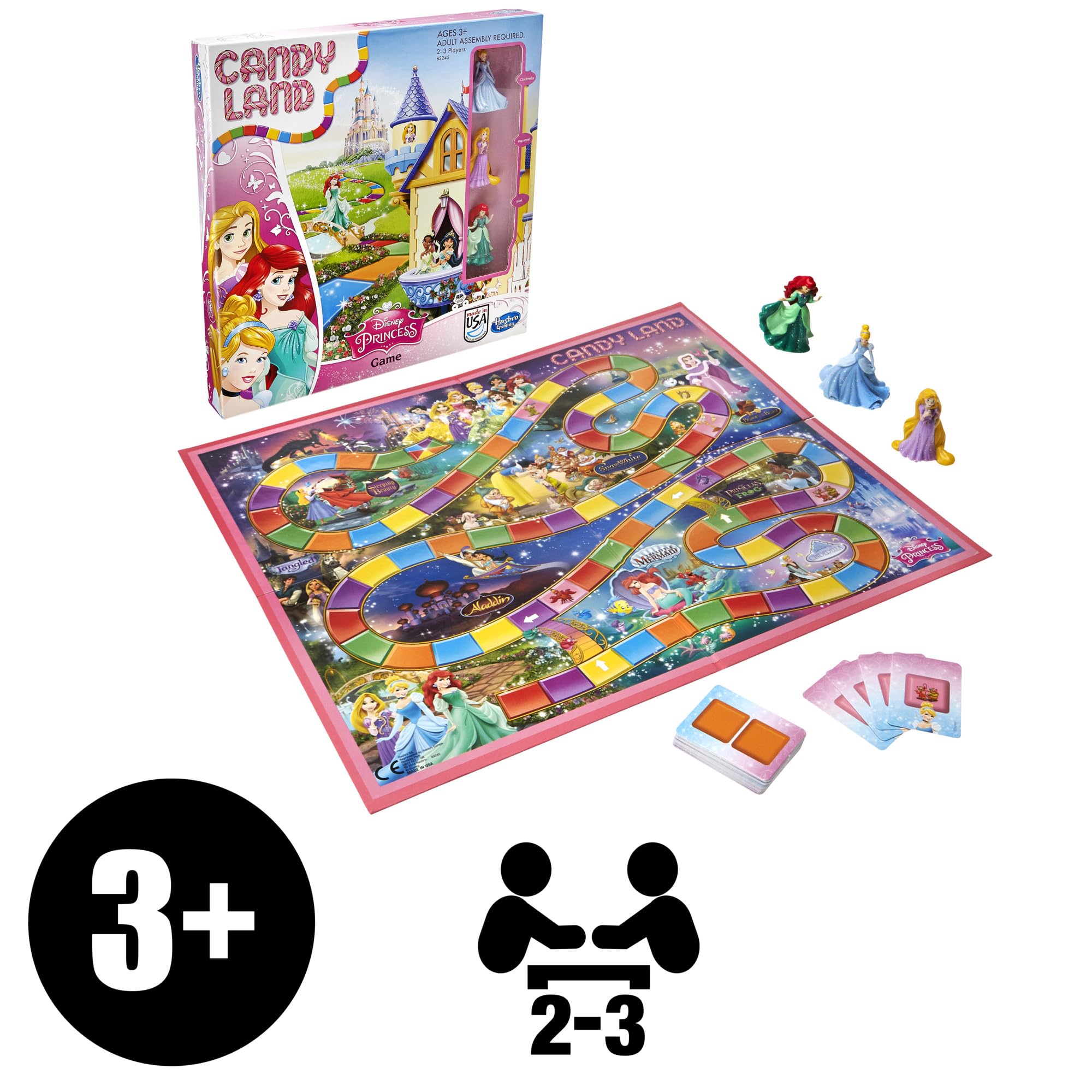 Hasbro Gaming Candy Land Disney Princess Edition Board Game, Preschool Games for 2 to 3 Players, Easter Gifts for Boys and Girls, Family Games for Kids Ages 3 and Up (Amazon Exclusive) - Image 3