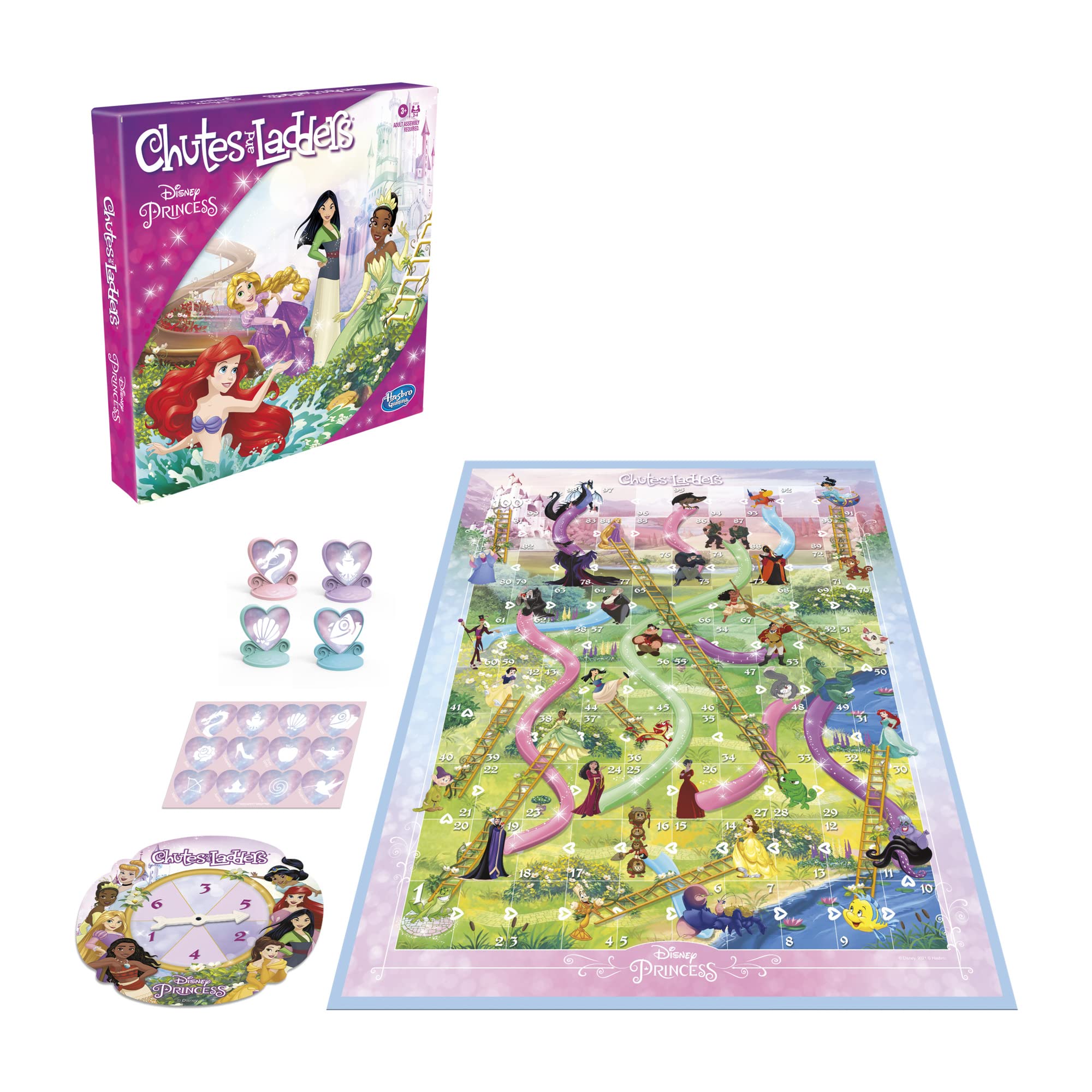 Hasbro Gaming Chutes and Ladders: Disney Princess Edition Board Game for Kids Ages 3 and Up, Easter Gifts for Boys and Girls, Preschool Game for 2-4 Players (Amazon Exclusive) - Image 12