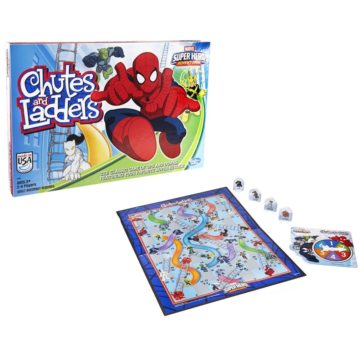 Hasbro Gaming Chutes and Ladders: Marvel Spider-Man Edition Board Game for Kids 2-4 Players, Preschool Games, Easter Gifts for Boys and Girls, Ages 3 and Up (Amazon Exclusive) - Image 3