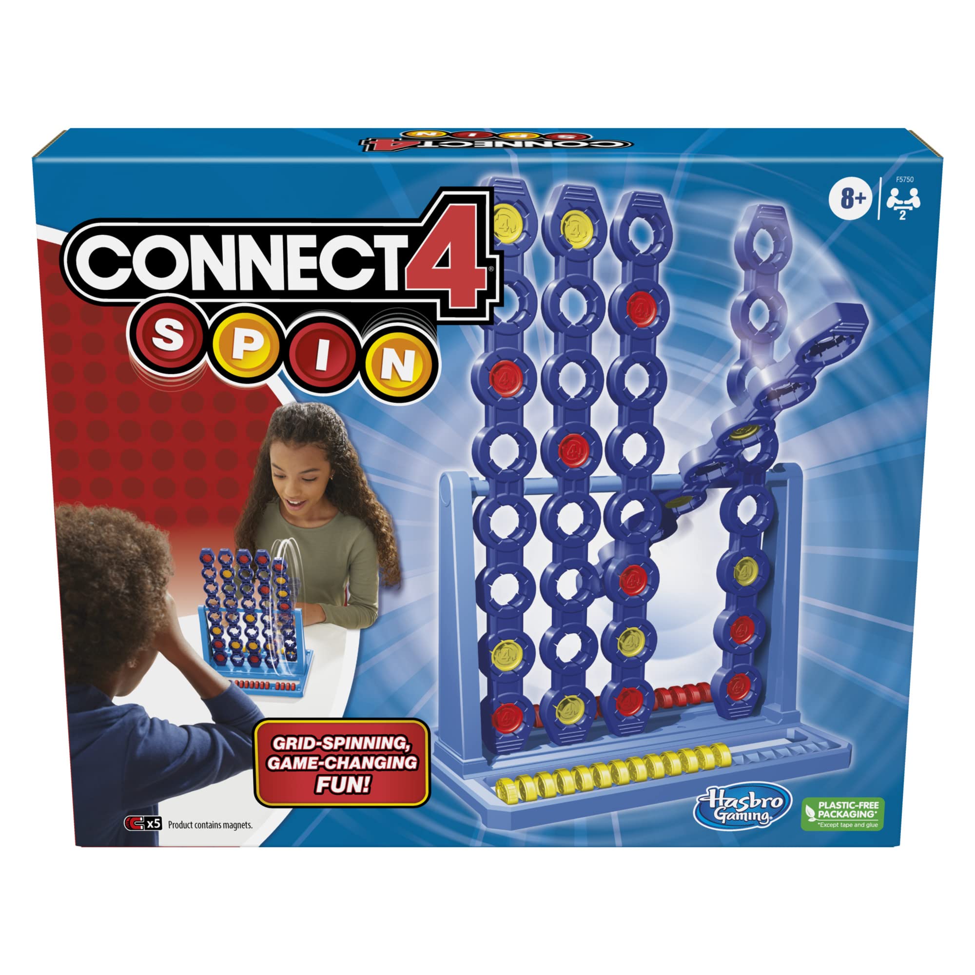 Hasbro Gaming Connect 4 Spin Game, Features Spinning Connect 4 Grid, 2 Player Board Games for Family and Kids, Strategy Board Games, Ages 8 and Up - Image 3