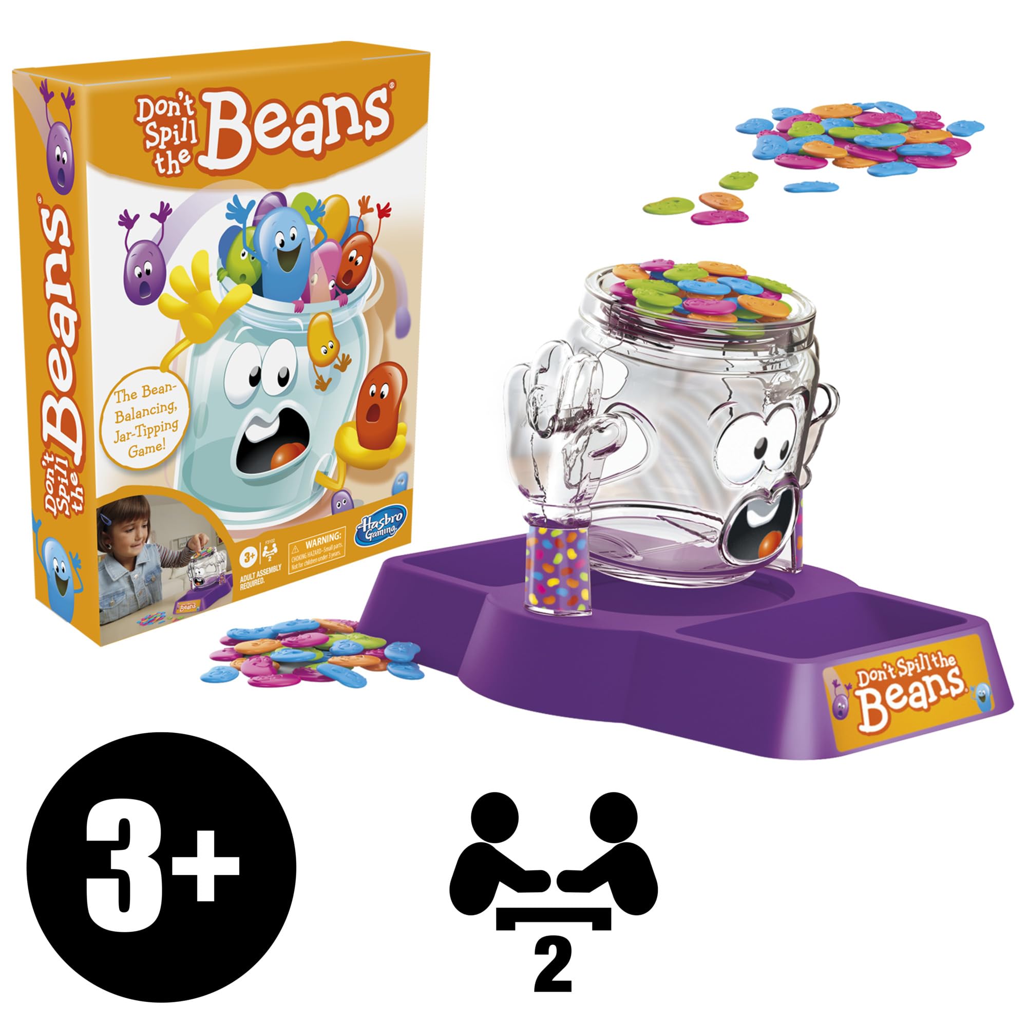 Hasbro Gaming Don't Spill The Beans Game for Kids, Easy and Fun Balancing Game for Children Ages 3 and Up, Easter Gifts for Boys and Girls, Preschool Games for 2 Players, Kids Board Games - Image 7