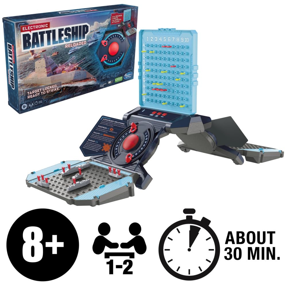 Hasbro Gaming Electronic Battleship Reloaded Board Game, Naval Combat Strategy Game with Sounds, Lights, Special Attacks, Ages 8 and Up, 1-2 Players - Image 6