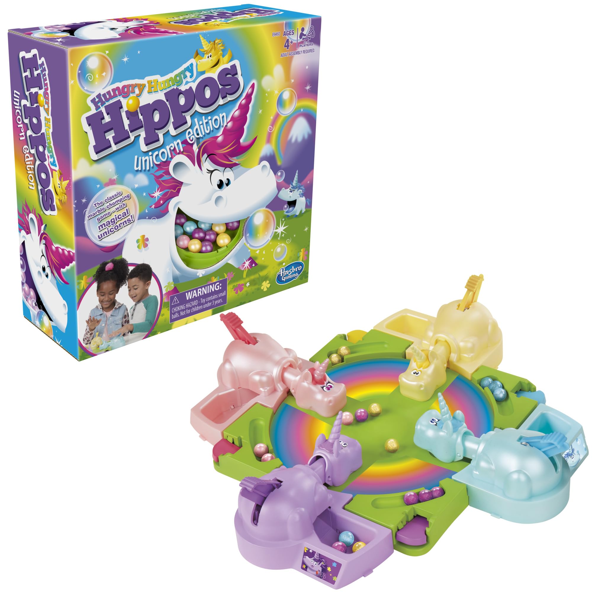 Hasbro Gaming Hungry Hippos Unicorn Edition Pre-School Board Game for Kids Ages 4 and Up; 2-4 Players, Easter Gifts for Boys and Girls (Amazon Exclusive) - Image 4