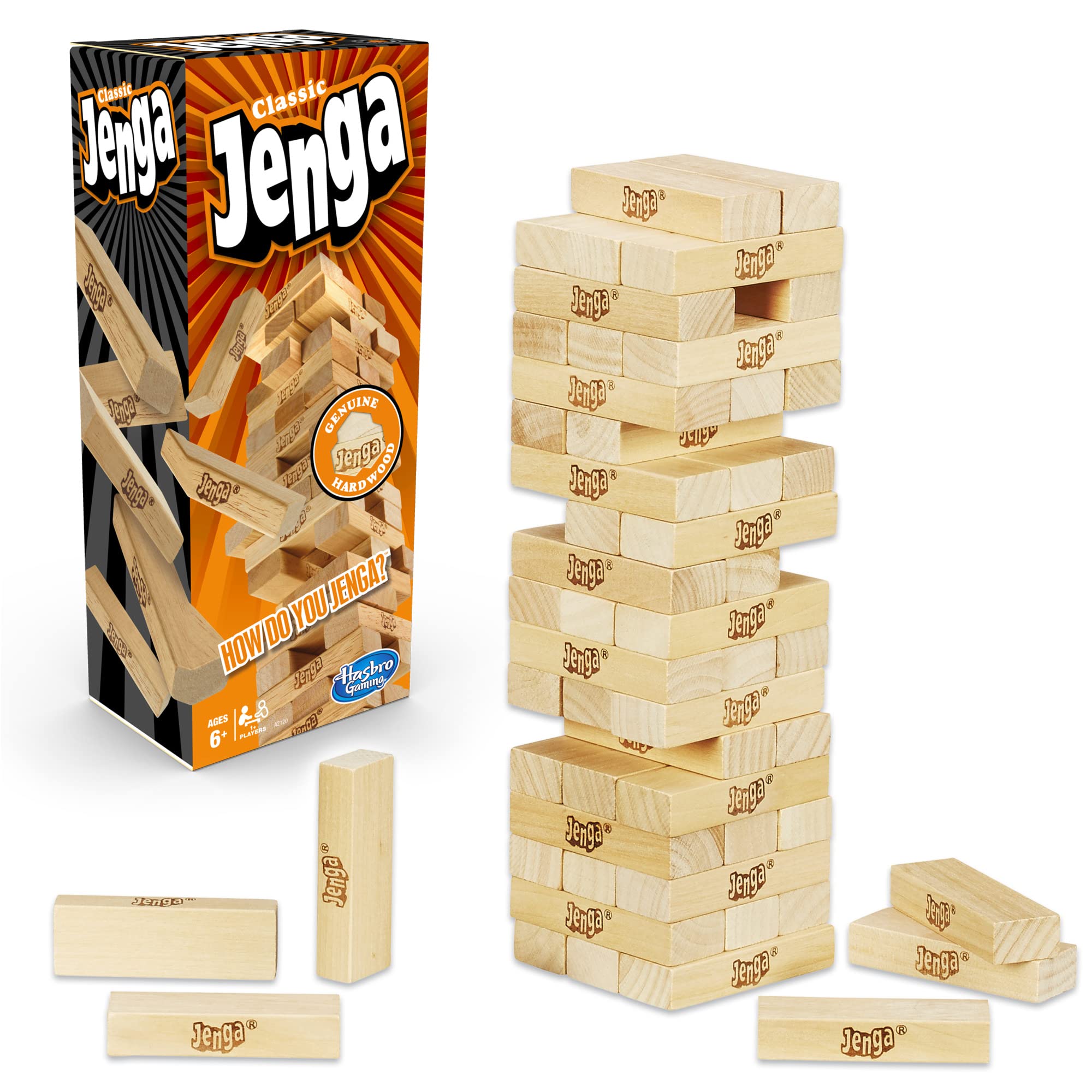 Hasbro Gaming Jenga Game | The Original Wood Block Game with Genuine Hardwood Blocks | Stacking Tower | Ages 6+ | 1 or More Players | Party Games for Kids | Family Games - Image 11