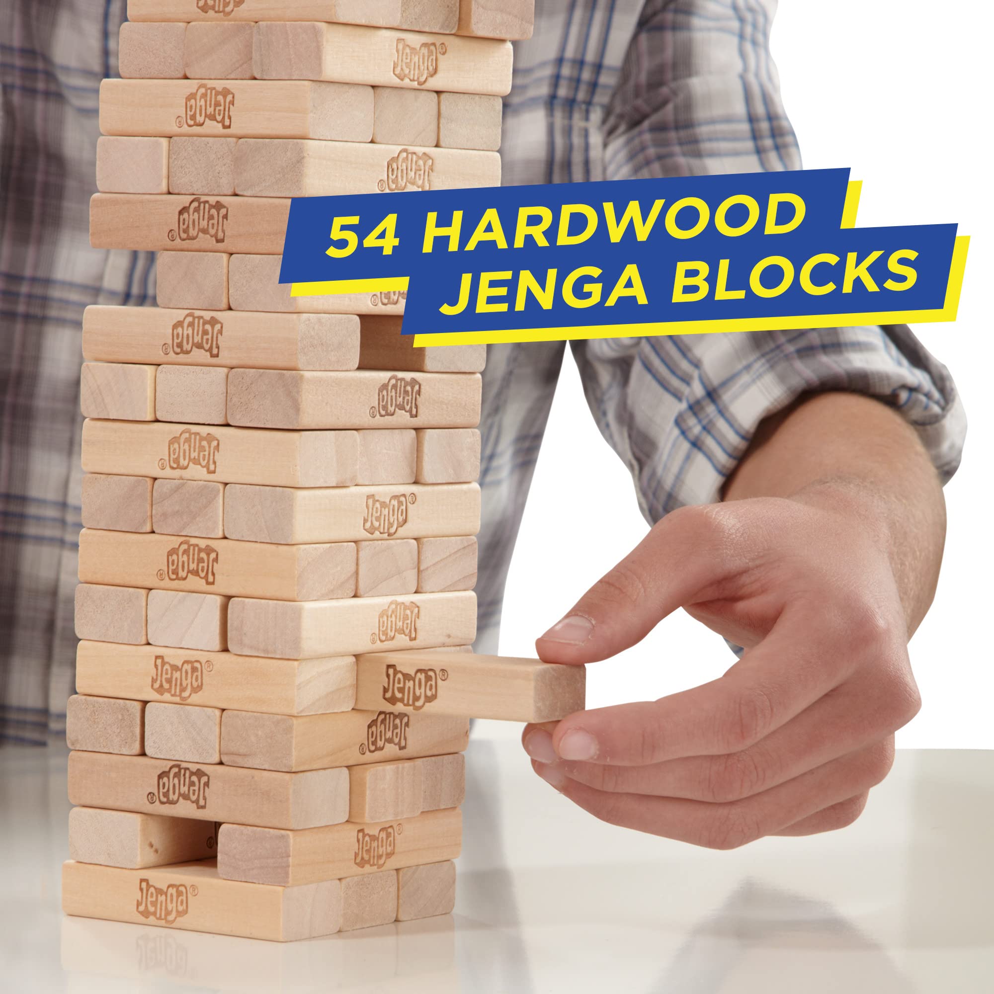 Hasbro Gaming Jenga Game | The Original Wood Block Game with Genuine Hardwood Blocks | Stacking Tower | Ages 6+ | 1 or More Players | Party Games for Kids | Family Games - Image 3