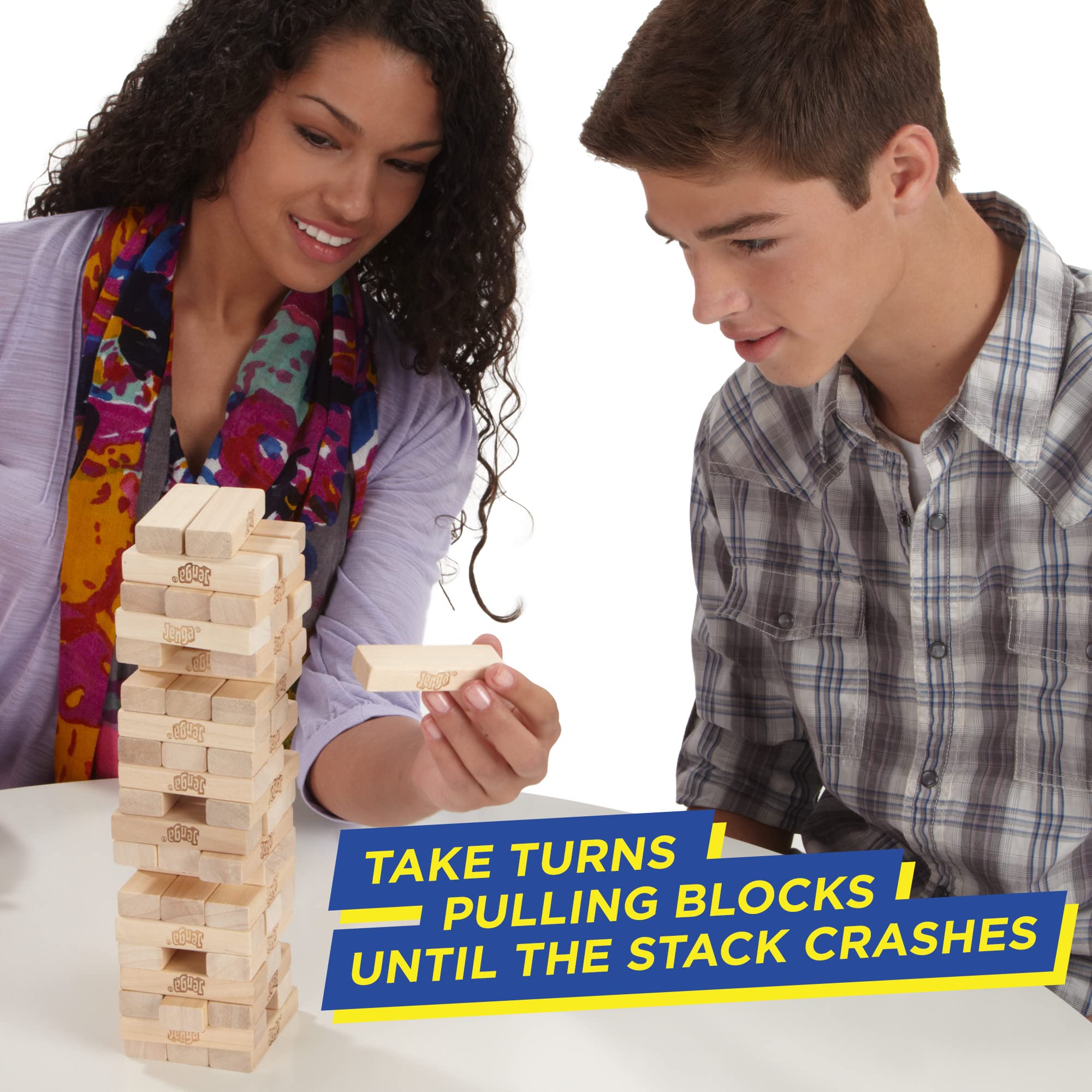 Hasbro Gaming Jenga Game | The Original Wood Block Game with Genuine Hardwood Blocks | Stacking Tower | Ages 6+ | 1 or More Players | Party Games for Kids | Family Games - Image 5