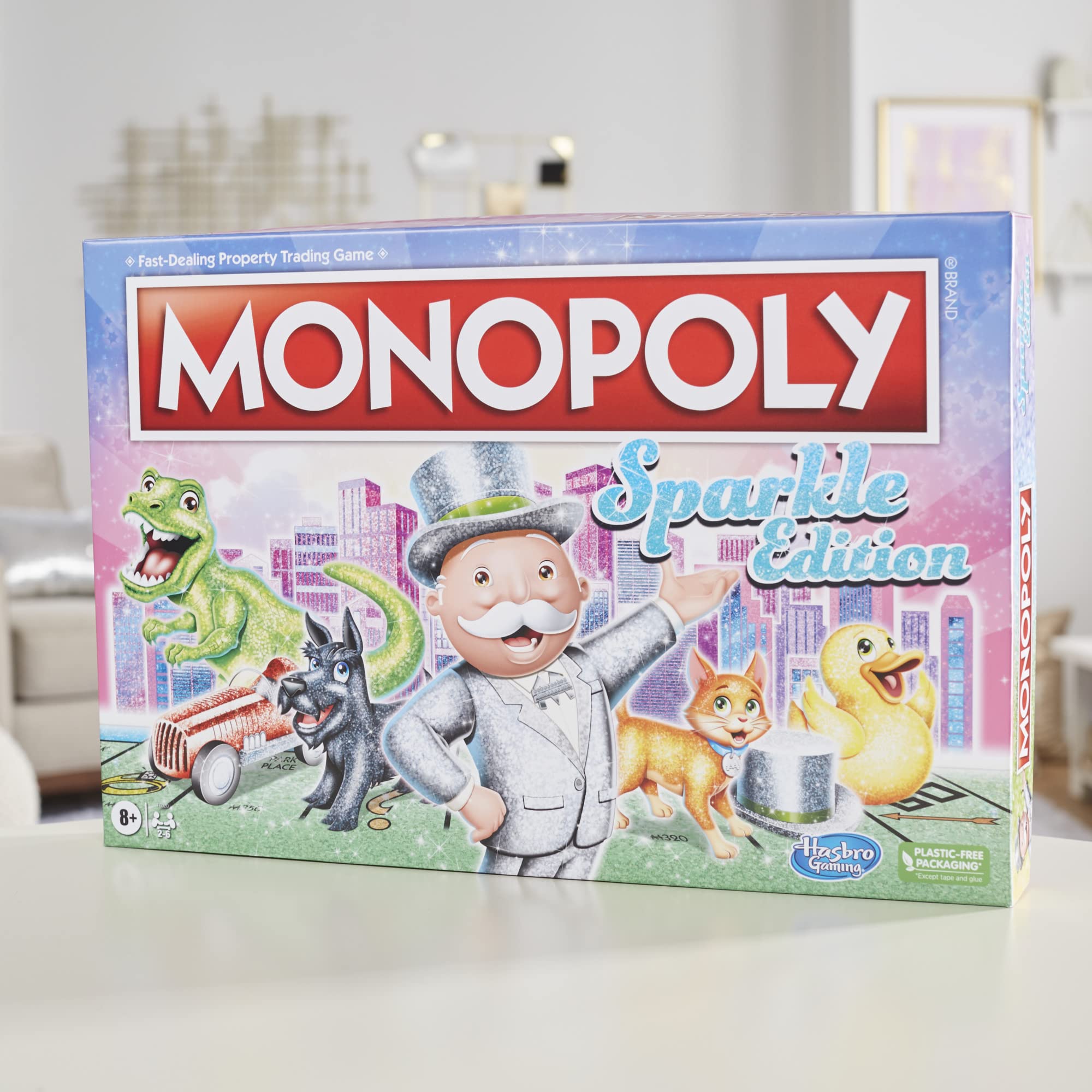 Hasbro Gaming Monopoly Sparkle Edition Board Game, Family Games, with Glittery Tokens, Pearlescent Dice, Sparkly Look, (Amazon Exclusive) - Image 14
