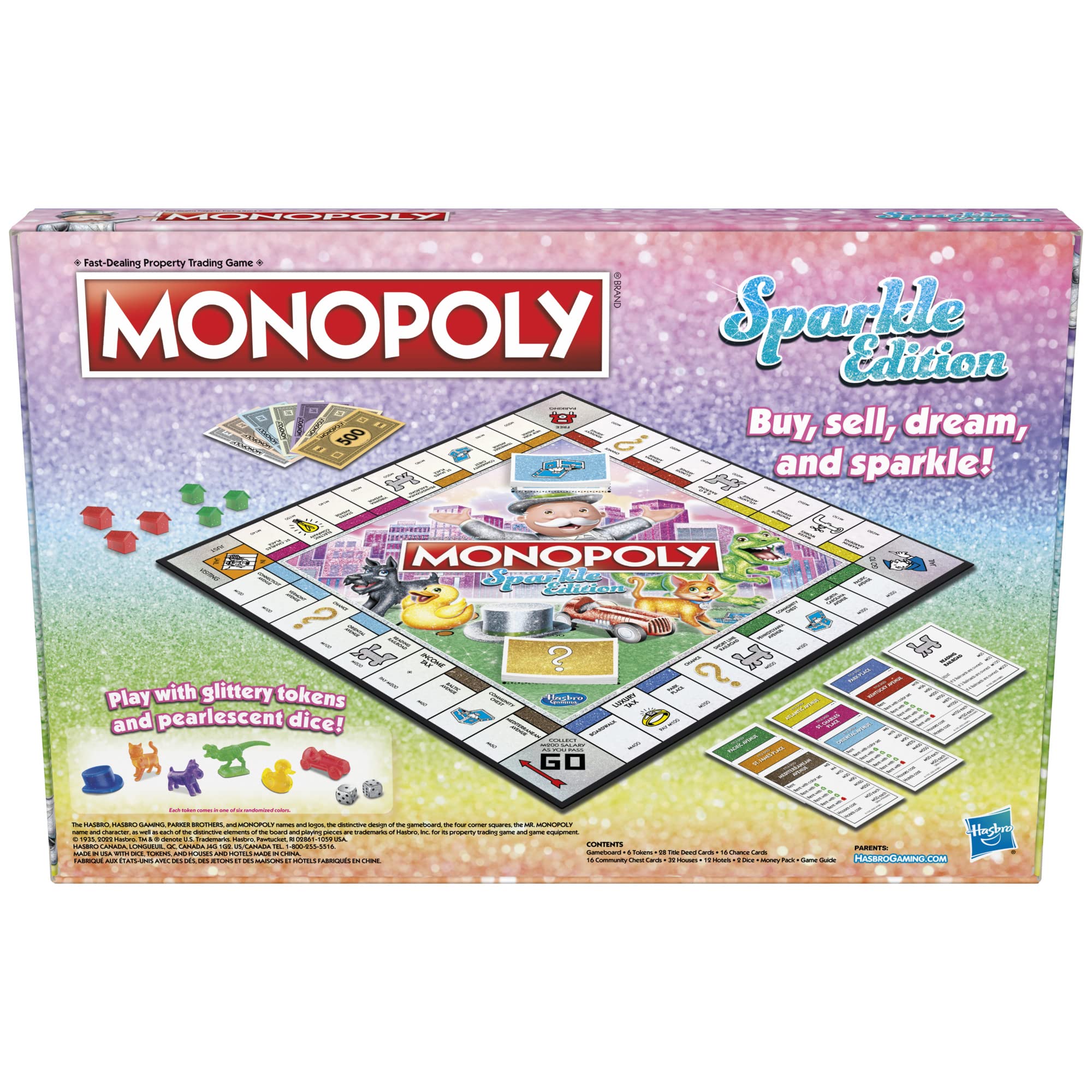 Hasbro Gaming Monopoly Sparkle Edition Board Game, Family Games, with Glittery Tokens, Pearlescent Dice, Sparkly Look, (Amazon Exclusive) - Image 16