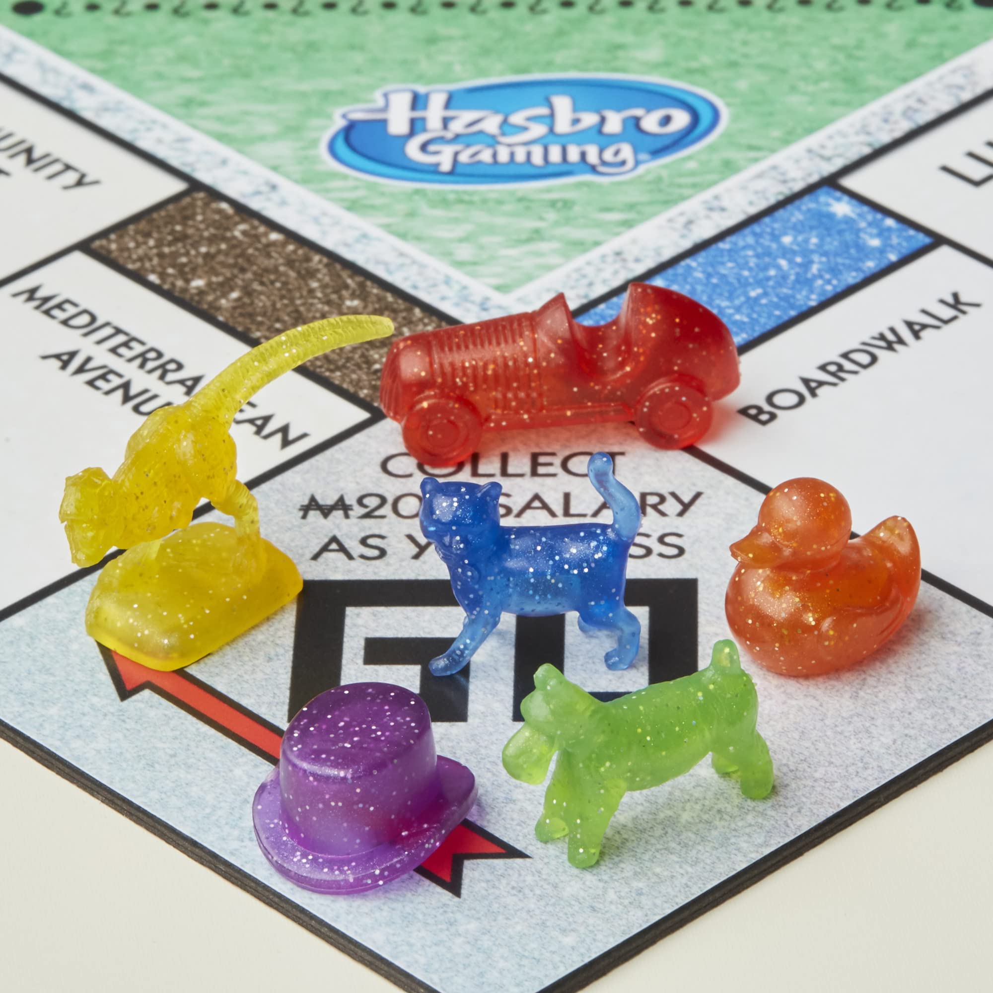 Hasbro Gaming Monopoly Sparkle Edition Board Game, Family Games, with Glittery Tokens, Pearlescent Dice, Sparkly Look, (Amazon Exclusive) - Image 4