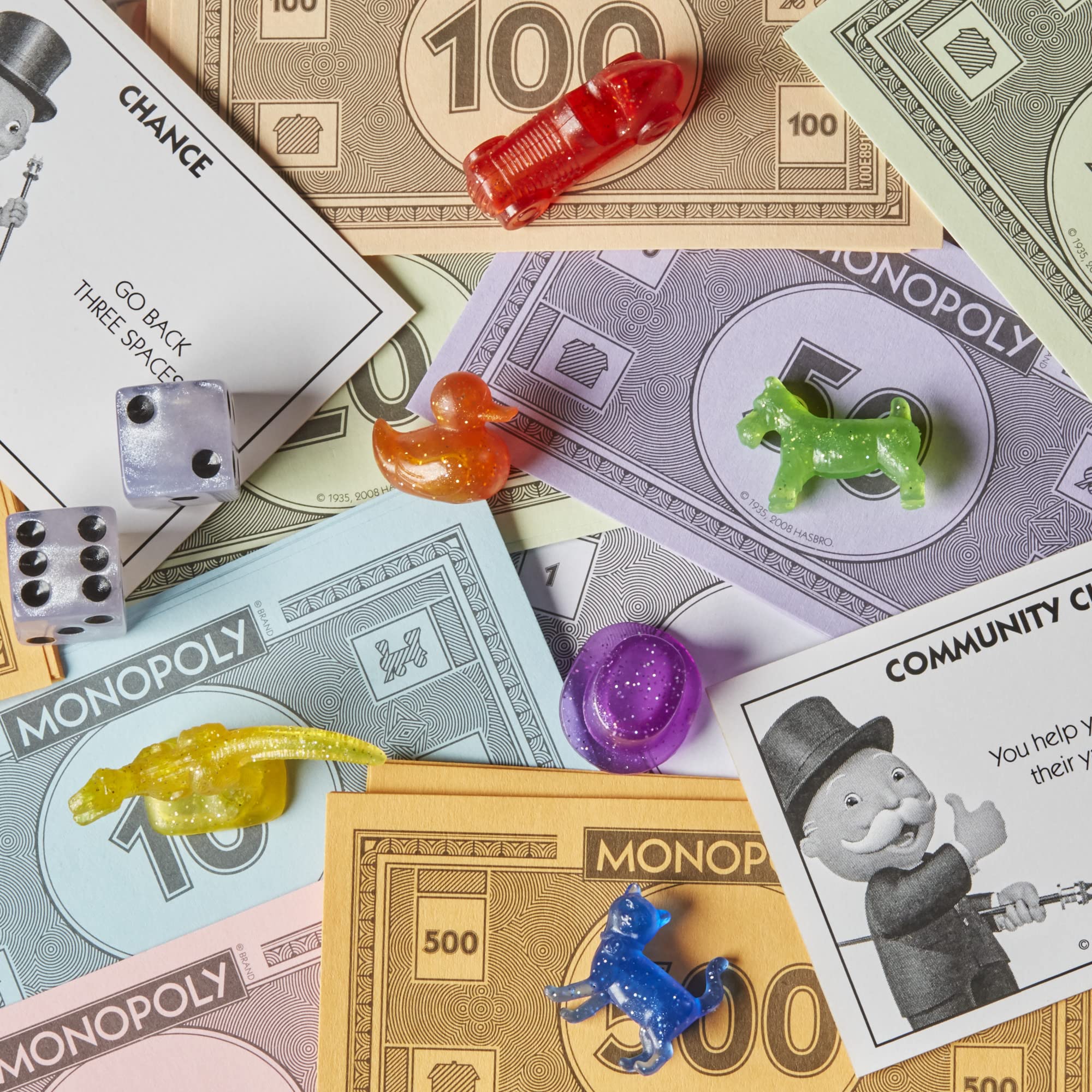 Hasbro Gaming Monopoly Sparkle Edition Board Game, Family Games, with Glittery Tokens, Pearlescent Dice, Sparkly Look, (Amazon Exclusive) - Image 5