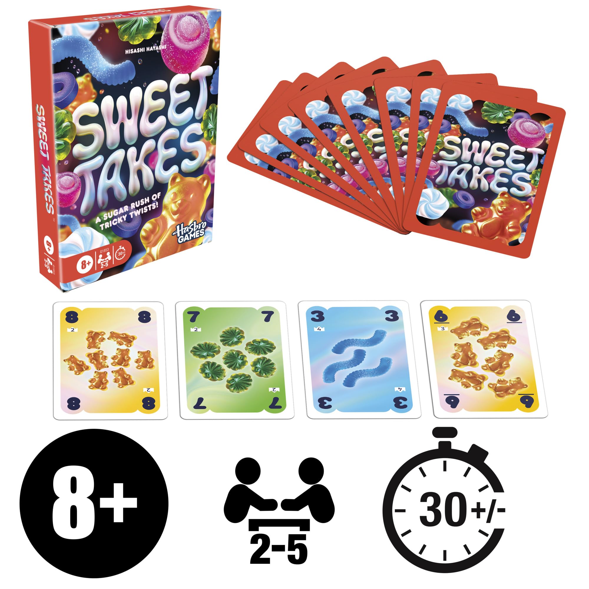 Hasbro Gaming Sweet Takes Game | Candy Themed Family Card Game for Kids, Teens, and Adults | 2 to 5 Players | 30 Mins. | Fun Summer Activities | Vacation Travel Essentials | Ages 8+ - Image 12