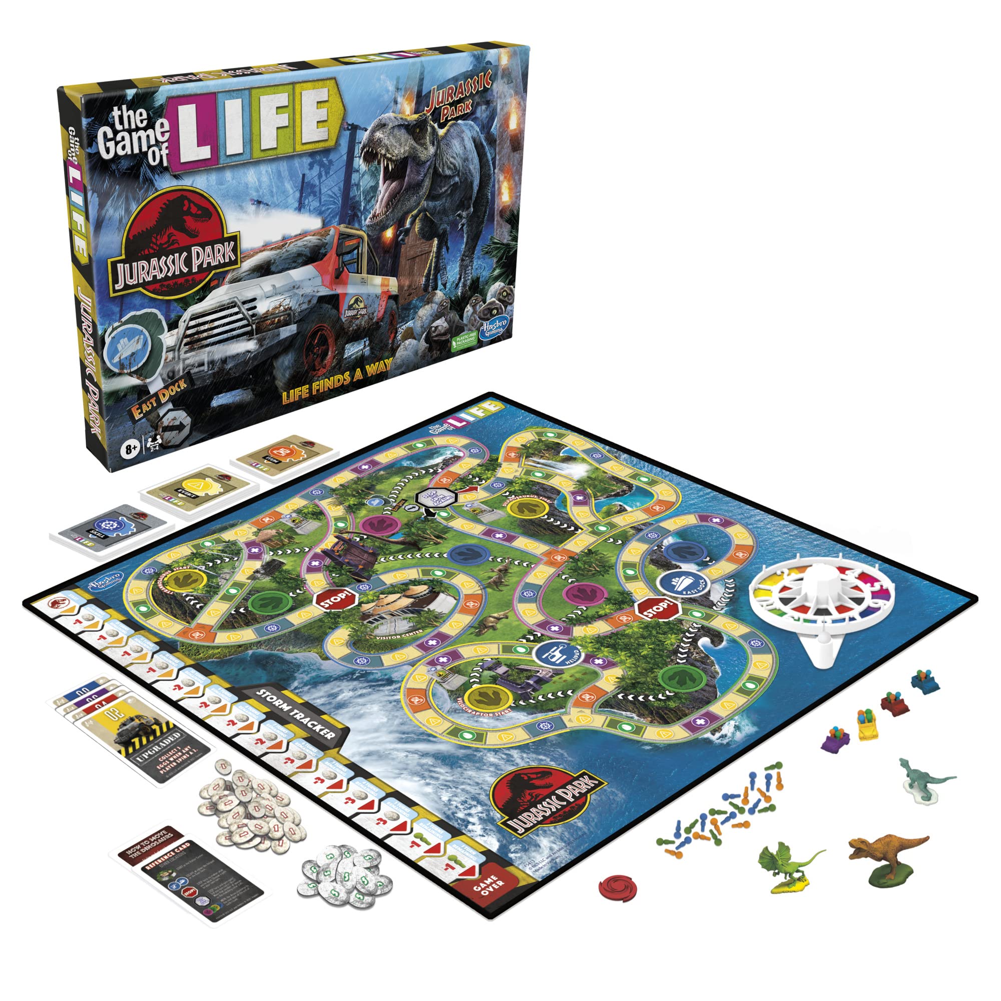 Hasbro Gaming The Game of Life Jurassic Park Edition, Family Board Game for Kids Ages 8 and Up, Inspired by The Original Hit Movie - Image 3
