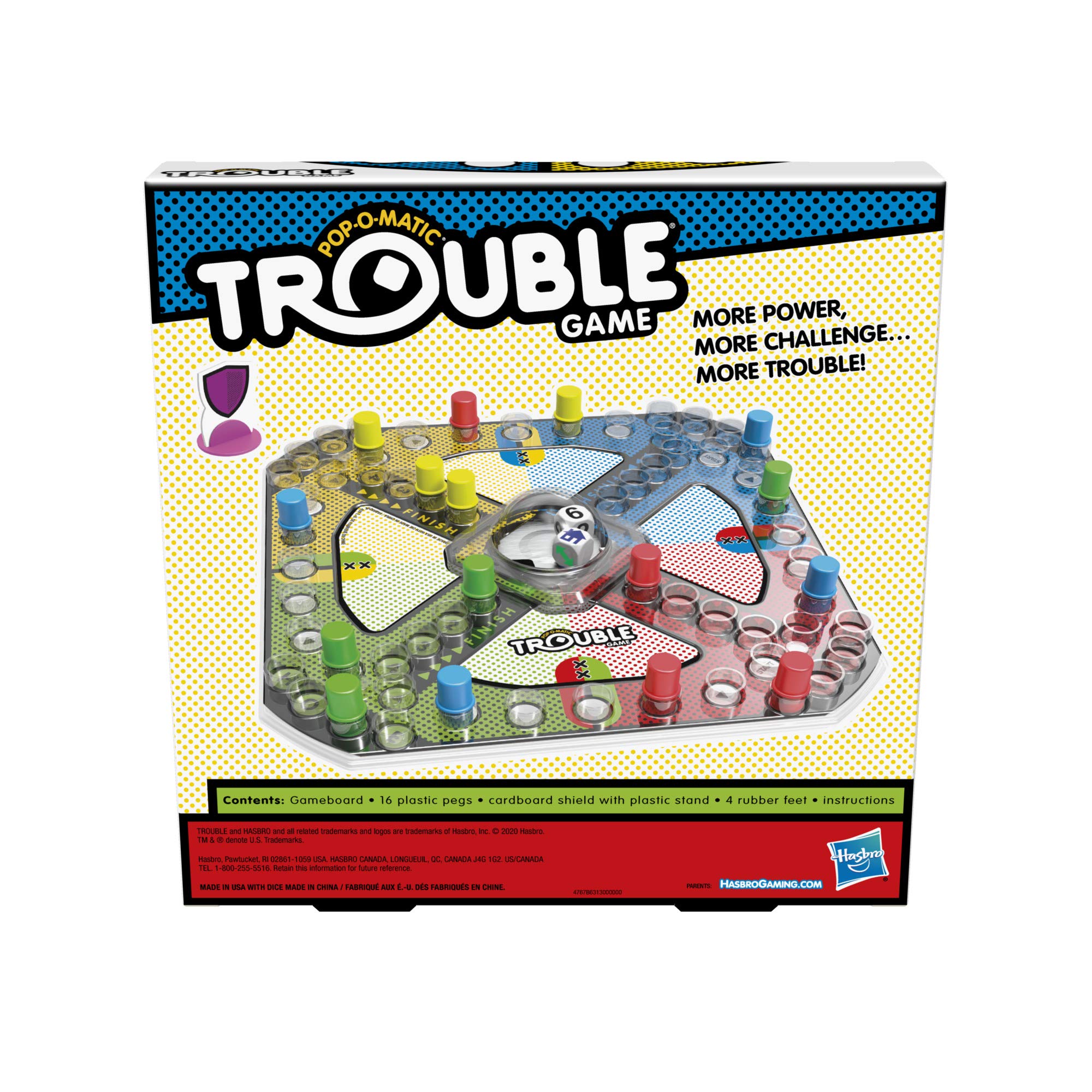 Hasbro Gaming Trouble Board Game, Includes Bonus Power Die and Shield, Family Game for 2-4 Players, Ages 5 and Up (Amazon Exclusive) - Image 3