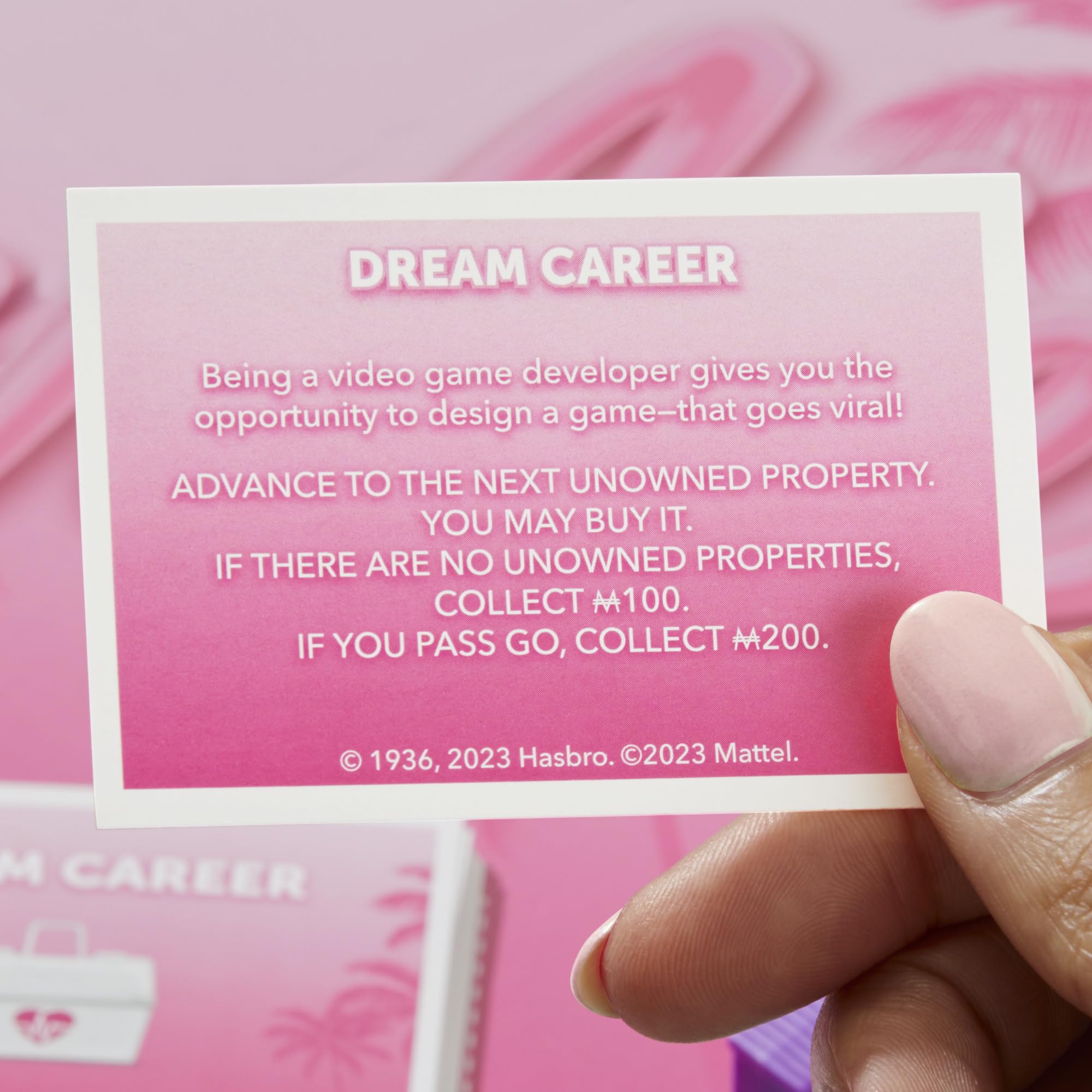 Monopoly: Barbie Edition Board Game, Ages 8+, 2-6 Players, Fun Family Games for Kids and Adults, with 6 Barbie-Themed Pink Zinc Tokens, Kids Gifts - Image 10