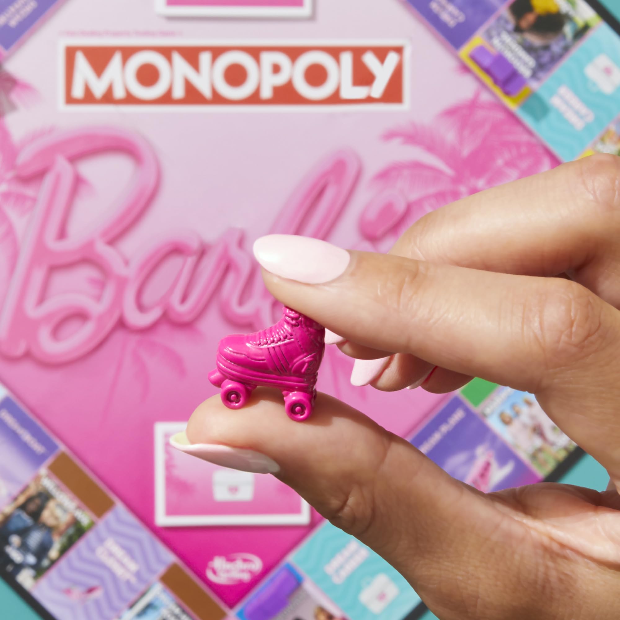 Monopoly: Barbie Edition Board Game, Ages 8+, 2-6 Players, Fun Family Games for Kids and Adults, with 6 Barbie-Themed Pink Zinc Tokens, Kids Gifts - Image 8