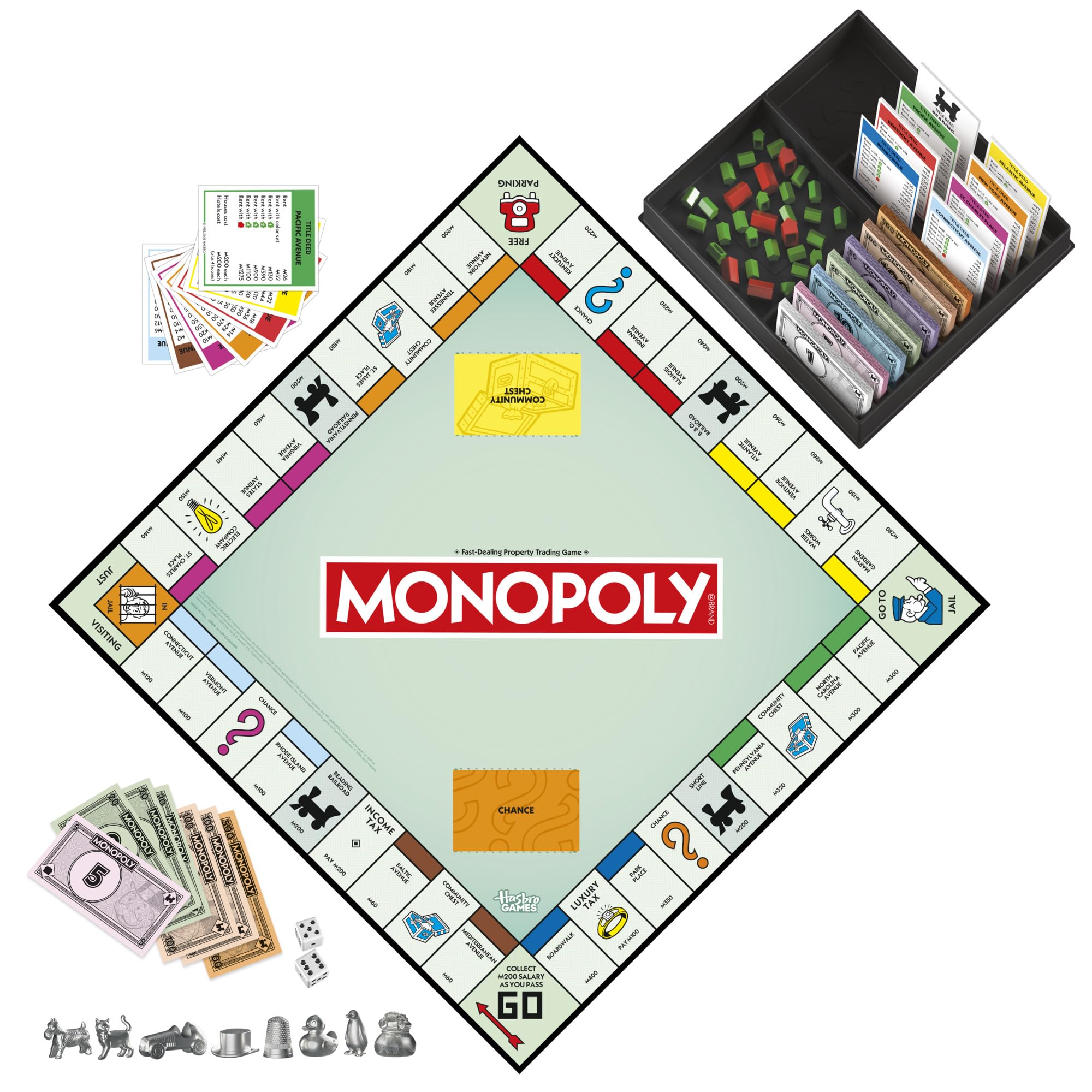 Monopoly Board Game | Classic Game with Storage Tray and Larger Tokens | Ages 8+ | 2 to 6 Players | Family Games for Kids and Adults | Kids Gifts - Image 10