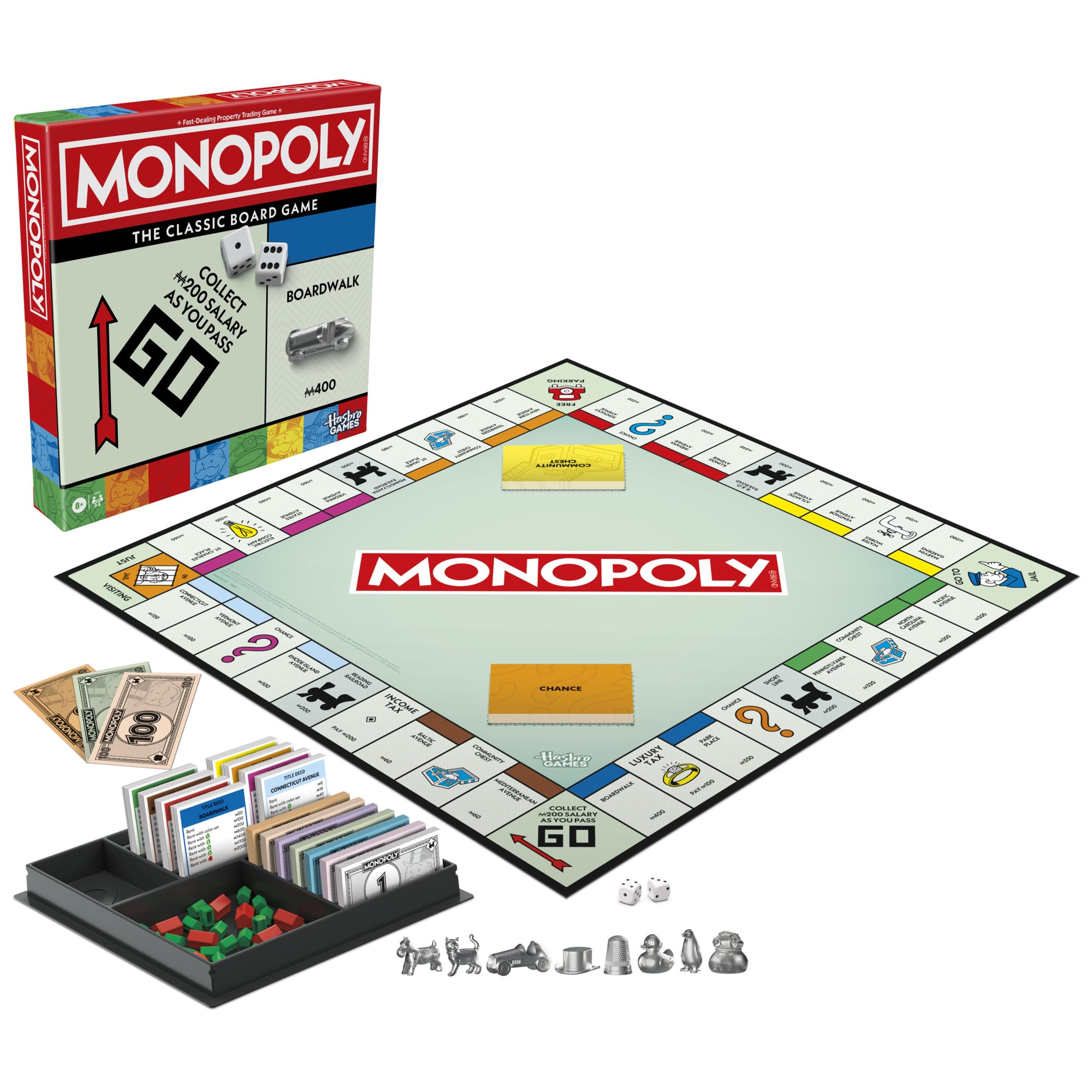 Monopoly Board Game | Classic Game with Storage Tray and Larger Tokens | Ages 8+ | 2 to 6 Players | Family Games for Kids and Adults | Kids Gifts - Image 14