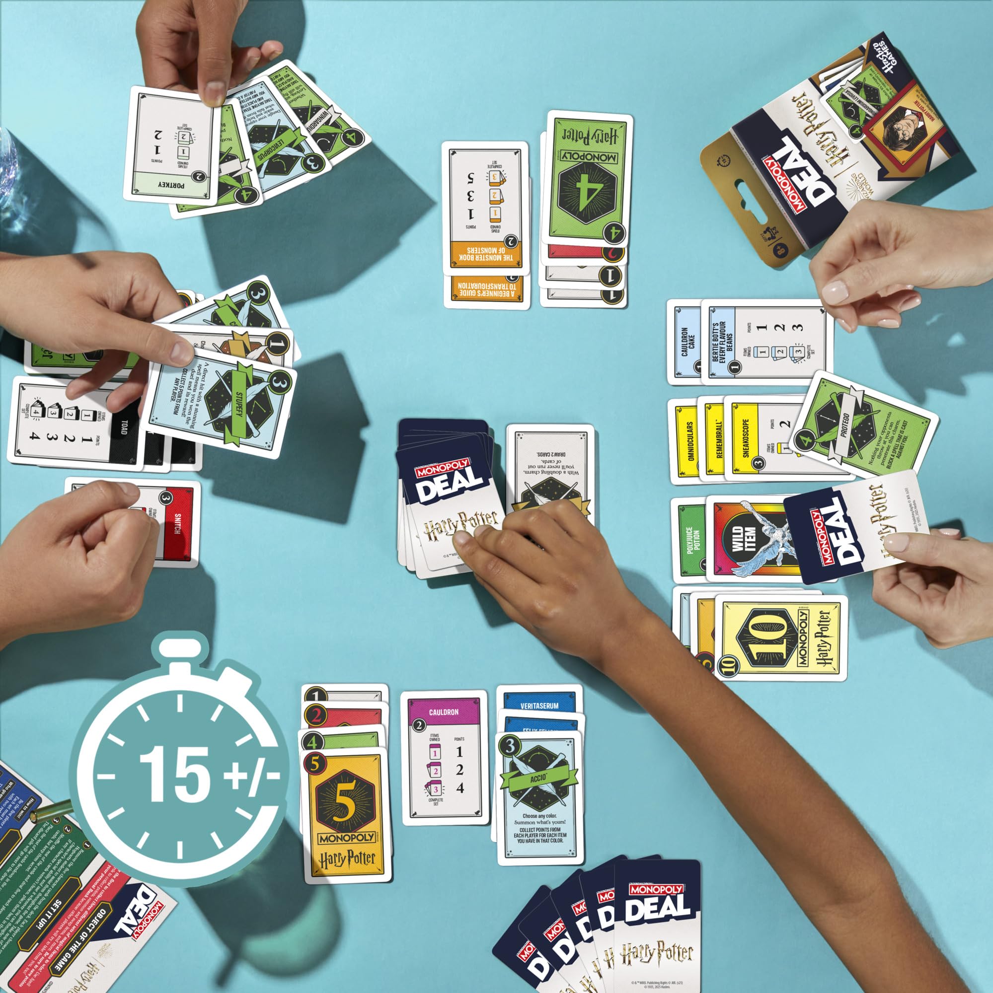 Monopoly Deal: Harry Potter Card Game | Family Games for Kids and Adults | Ages 8 and Up | 2 to 5 Players | 15 mins. | Travel Size - Image 5