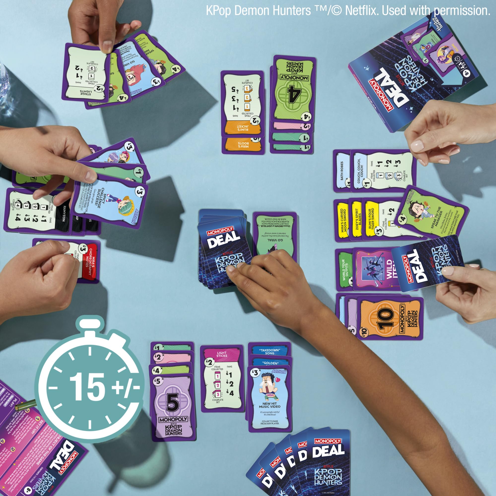 Monopoly Deal: Kpop Demon Hunters Card Game | Family Games for Kids, Tweens, Teens, and Adults | 2-5 Players | 15 mins. | Easter Gifts for Boys and Girls, Ages 8+ - Image 3