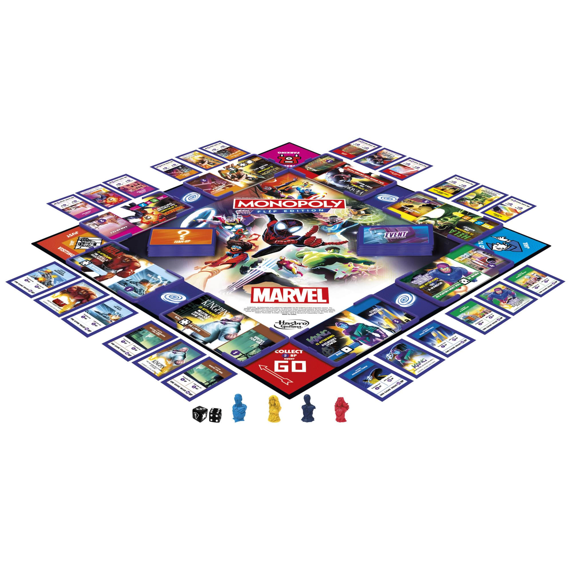 Monopoly Flip Edition: Marvel Board Game | Ages 8 and Up | 2 to 4 Players | Family Board Games for Kids, Teens, and Adults - Image 16