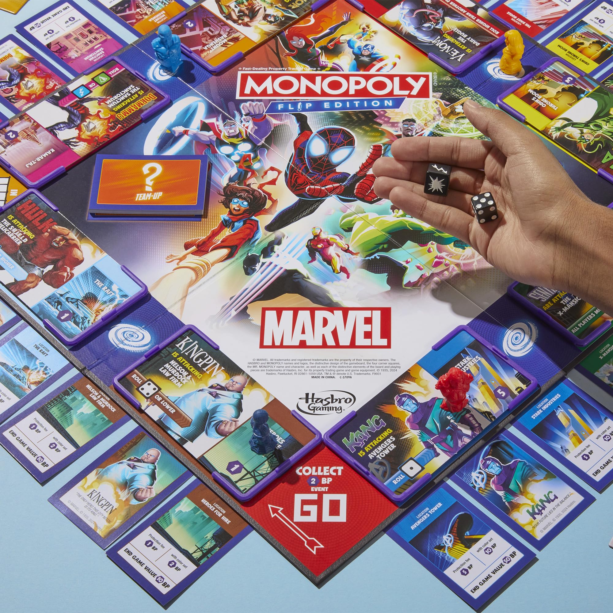 Monopoly Flip Edition: Marvel Board Game | Ages 8 and Up | 2 to 4 Players | Family Board Games for Kids, Teens, and Adults - Image 3