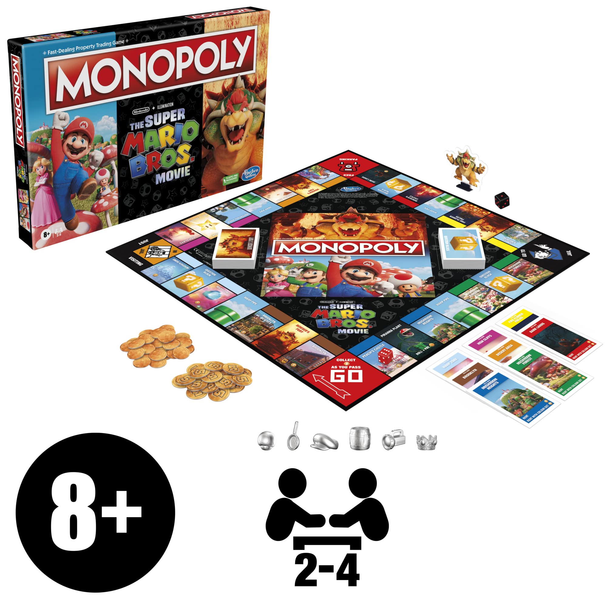 Monopoly The Super Mario Bros. Movie Edition Kids Board Game, Family Games for Super Mario Fans, Ages 8+ (Amazon Exclusive) - Image 3