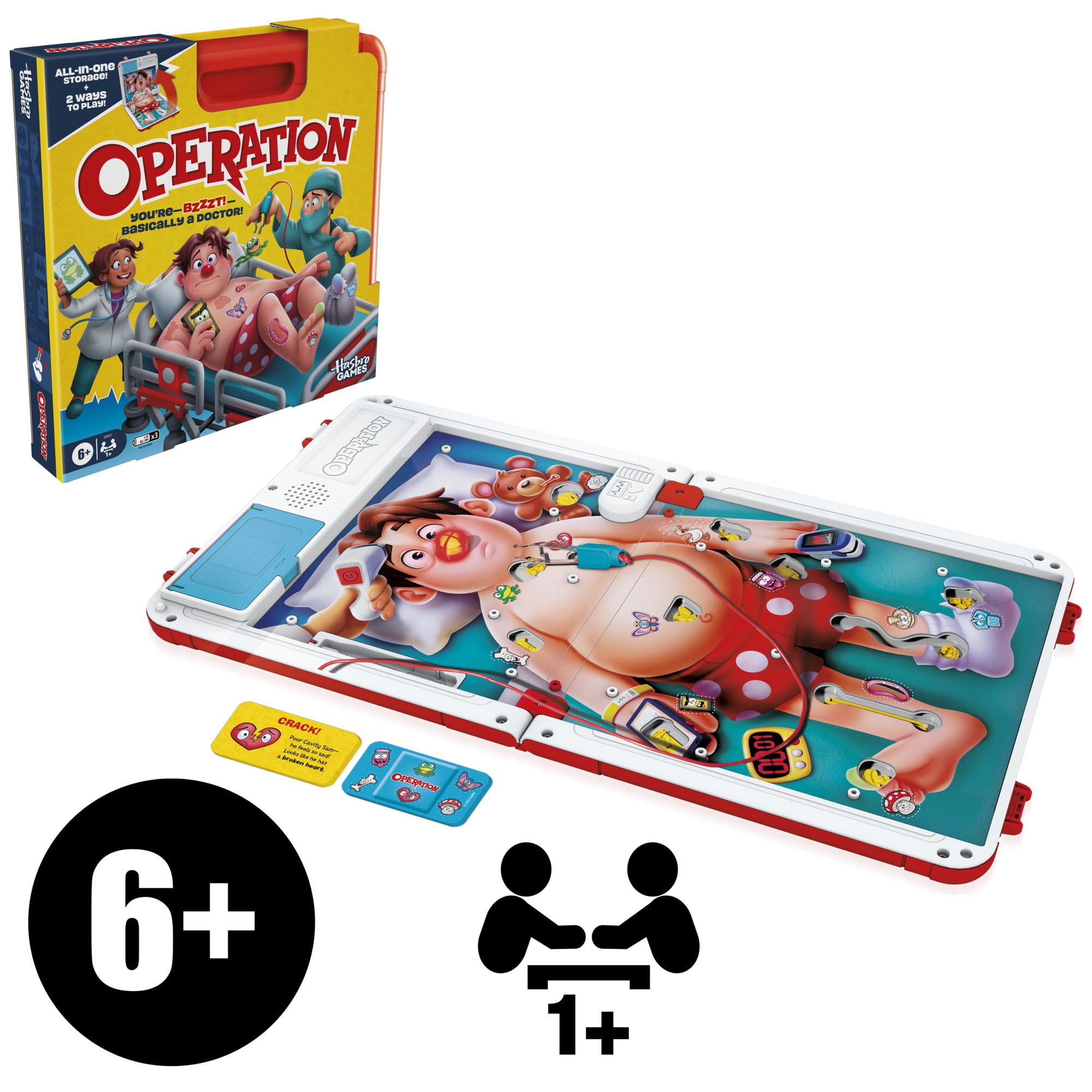 Operation Electronic Board Game with All-in-One Carrying Case | 2 Ways to Play | Ages 6+ | 1+ Players | 10 Mins. | Fun Kids Games - Image 13