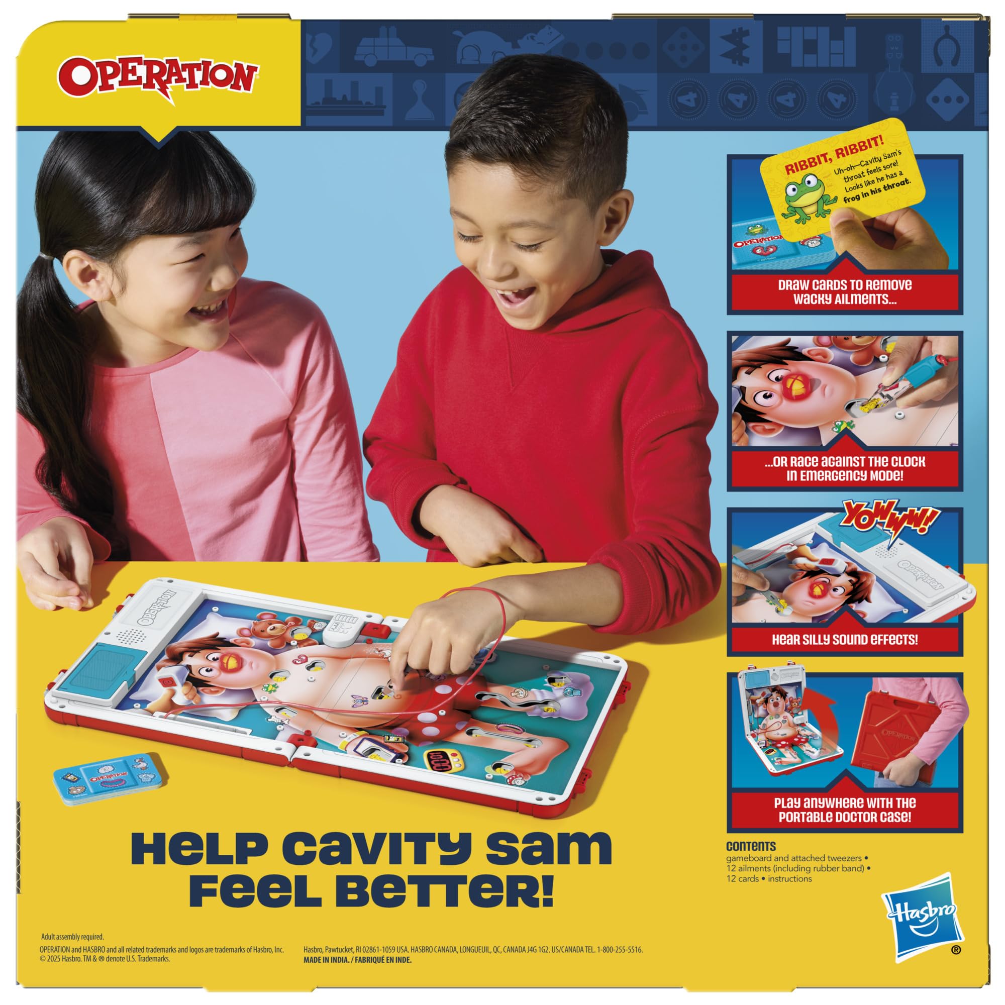 Operation Electronic Board Game with All-in-One Carrying Case | 2 Ways to Play | Ages 6+ | 1+ Players | 10 Mins. | Fun Kids Games - Image 14
