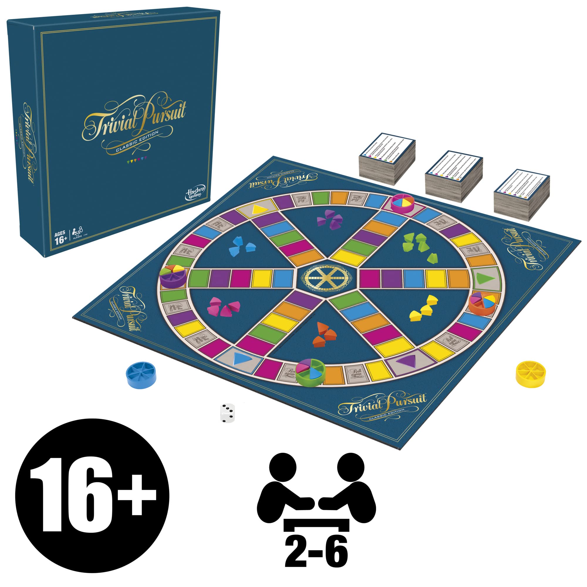 Trivial Pursuit Classic Edition Board Game for Adults and Teens Ages 16 and Up, Trivia Game for 2-6 Players - Image 6